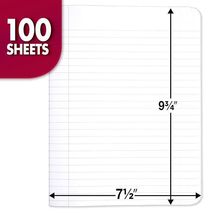 Mead Composition Notebook, Wide Ruled Paper, 7-1/2" x 9-3/4", 100 Sheets, Purple Marble (09918BA7)