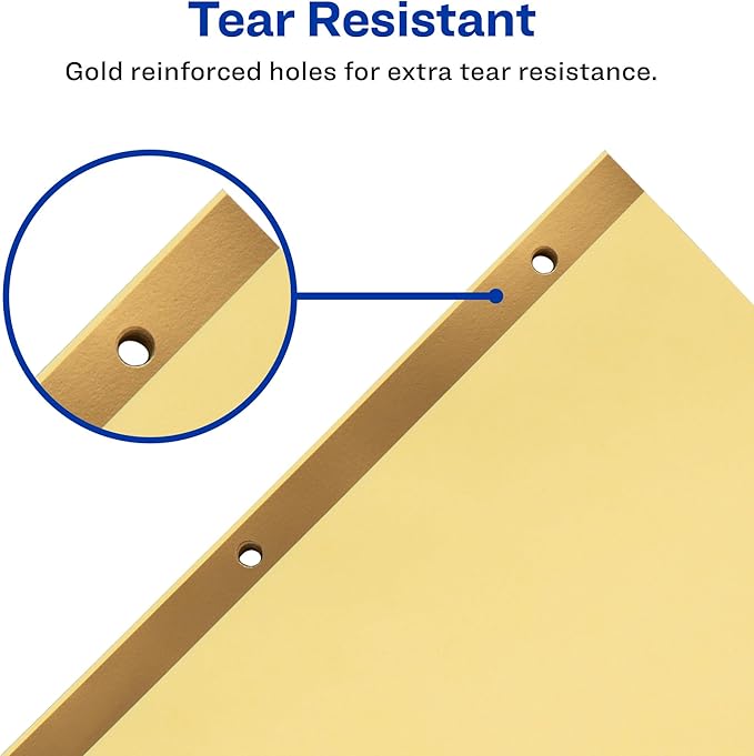 Avery 11306 Preprinted Laminated Tab Dividers w/Gold Reinforced Binding Edge, 25-Tab, Letter