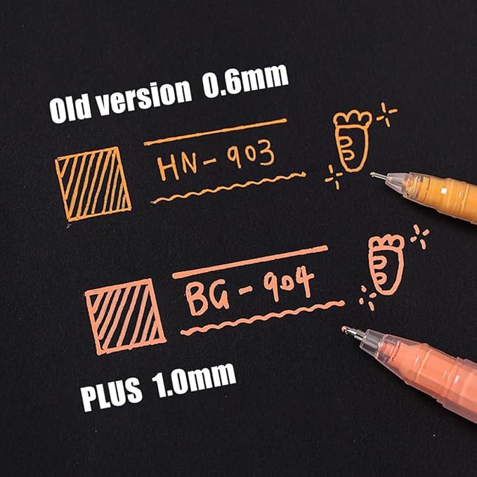 Acrylic Gel Pens for Coloring Books, Quick Dry 6 Pcs 1.0mm Fine Point Gel Marker Pen for Drawing, Journaling Art, Skin Color