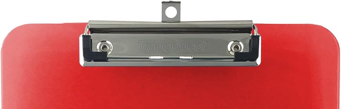 Trade Quest Plastic Clipboard Transparent Color Letter Size Low Profile Clip (Pack of 6) (Red)