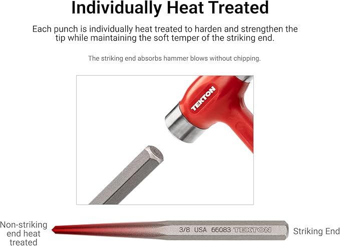 TEKTON 7/16 Inch Center Punch | 66084 | Made in USA