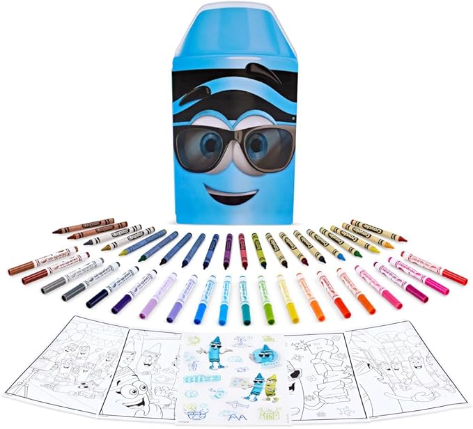 Crayola Coloring Set with Limited Edition Blue Art Case, Limited Edition Crayons, 50+ Pieces, Gifts for Kids