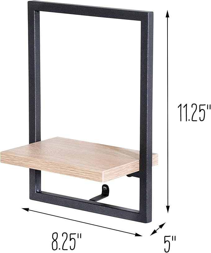 Honey-Can-Do Small Floating 1 tier Wall Shelf SHF-08575 Natural