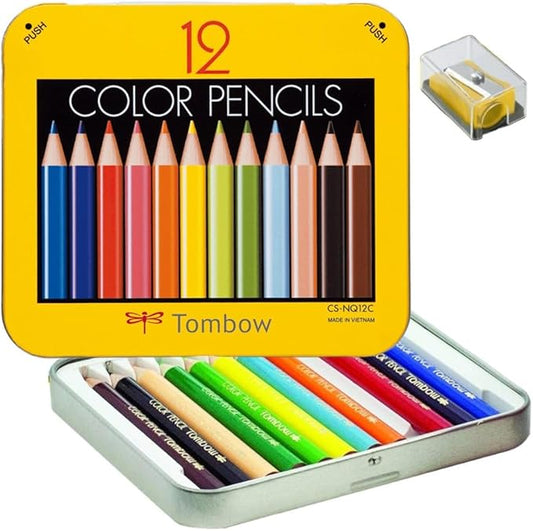 Tombow Mini Colored Pencil Set in Metal Tin, 12-Pack