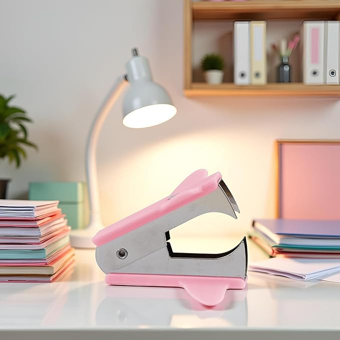 Pink Stapler Removal Tool, Staple Puller, Modern Plastic Stapler Remover with Non-Slip Handle, Ideal for Students, Teachers, Home and School,Staple Removers,Staplers and Punches