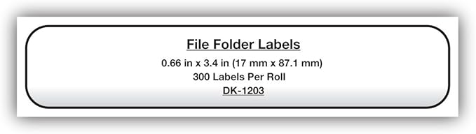 Brother DK-1203 File Folder Label Roll (Pack of 2)