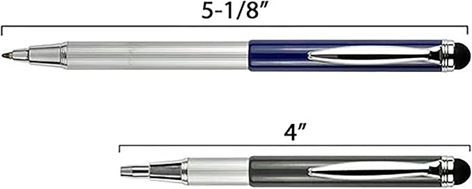 Zebra Pen, StylusPen, 1.0mm Black Ink Ballpoint Pen with 8.0mm Stylus, Expandable Compact Design for Pockets and Purse, Dual-Purpose Touchscreen Tool, 2-Pack (33602)