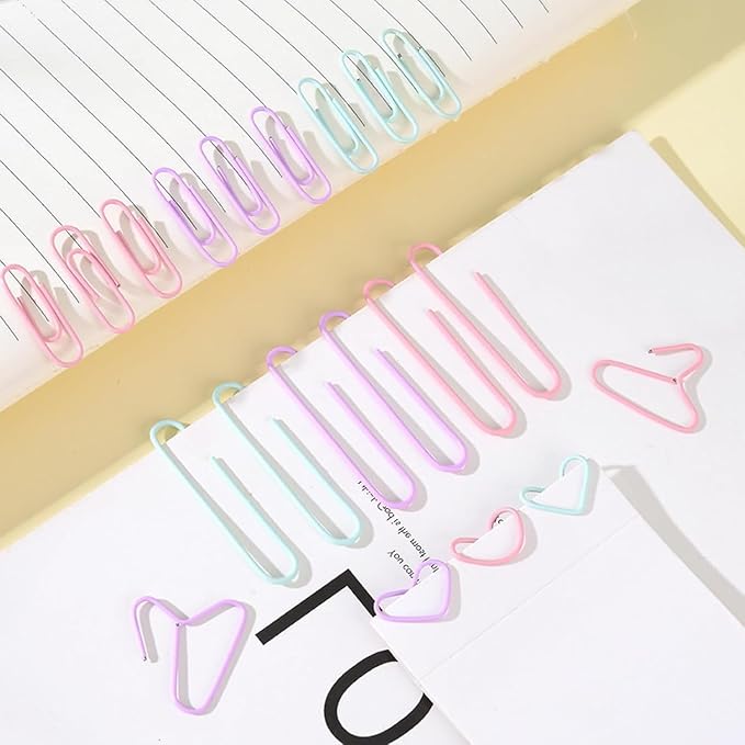 Macaron Colored Paper Clips, 1.1" Medium Paper Clip（28mm, 600pcs Paperclips for Office Supplies and Organization