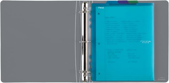 Five Star Pocket Dividers, Tabbed, Fits 3 Ring Binder, Colors Will Vary, 3 Pack (81212)