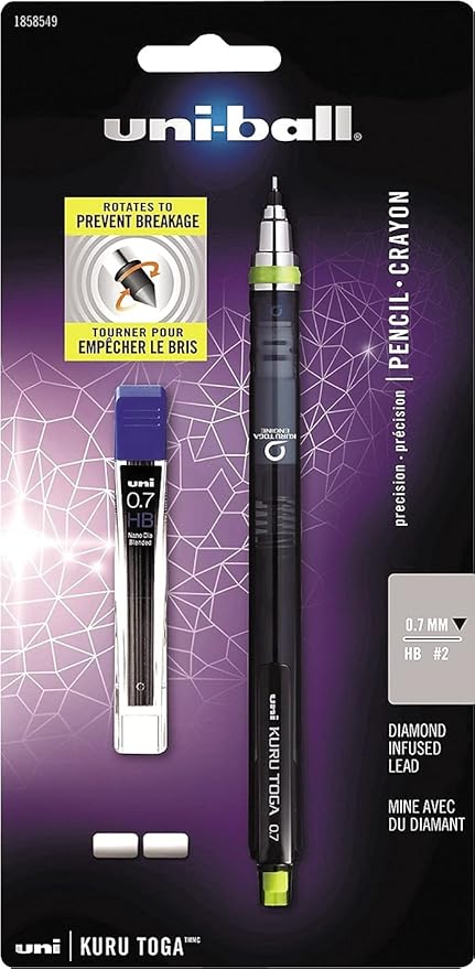uniball Kuru Toga Mechanical Pencil Starter Kit, 0.7mm HB#2, 1 Pack