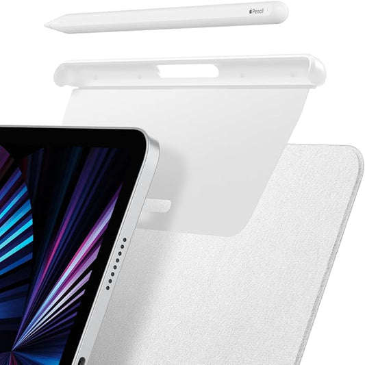 Spigen for Apple Pencil Pro Holder, 2nd Gen, Lenovo Yoga Pen, Galaxy S Pen, Compatible with Magic Keyboard, Smart Keyboard, Smart Folio, Remarkable 2 and Other Magnetic iPad Cases, White