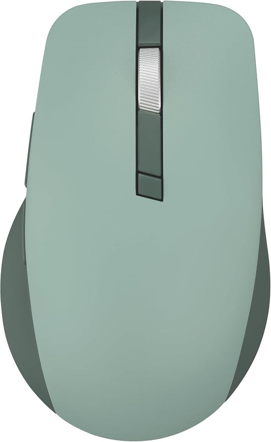 ASUS Wireless SmartO Mouse Silent Plus – Dual Mode (BT/2.4GHz), up to 3 Devices, Ergonomic, 4200 DPI, AA Battery Lasts up to 1 Year, Quiet Switches, Portable, for Productivity/Gaming - Green Tea Latte