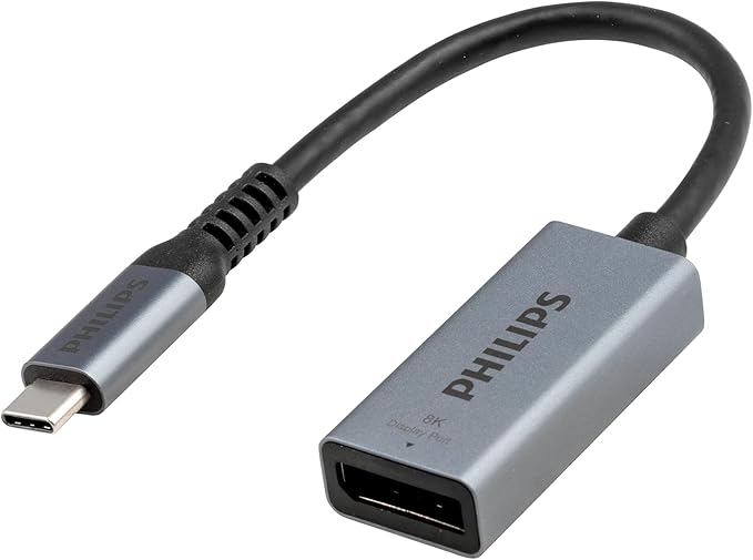 Philips USB-C to DisplayPort Adapter 12 Pack [8K UHD @ 60Hz 4K HD @ 144Hz] 32.4 Gbps Data Transfer Speed, Portable, Compatible MacBook Pro MacBook Air, iPad Pro, Spectre, Surface, SWL3143M/37