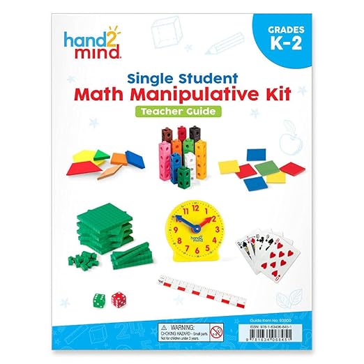 hand2mind Individual Student Manipulative Kit For Kids Ages 5-7, Individual Practice For Children At Home Or Classroom, Easy To Follow Guide, Math Manipulative Supplies, Homeschool Supplies (Set of 4)