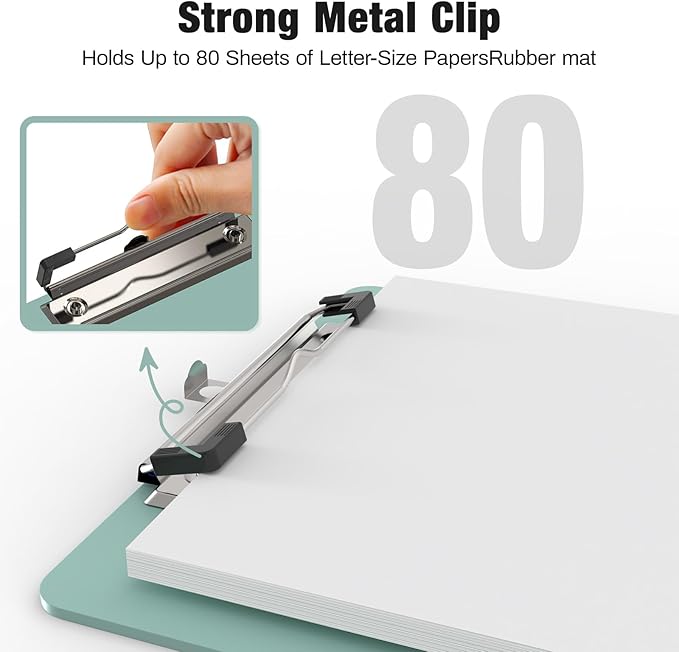 2 Pack Small Clipboards, A5 Plastic Mini Deep Green Clip Board for Classroom, Students, Kid, Size 6" x 9" with Low Profile Clip, Office & School Supply