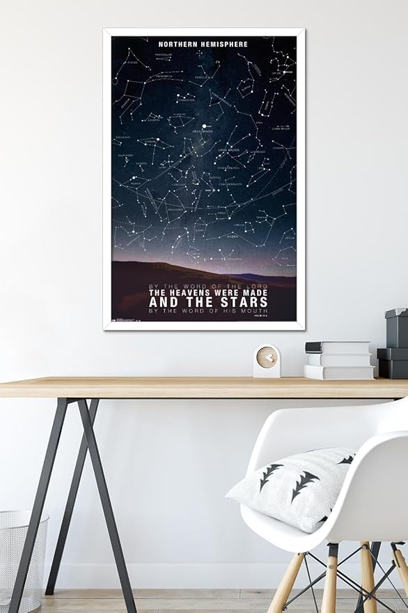 The Stars Wall Poster, 34L" x 22.4W", White Framed Version