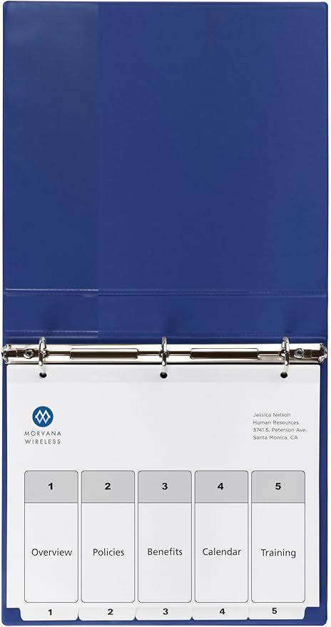 Avery Dividers for 3 Ring Binders, 5 Tabs per Set, Customizable Table of Contents, Classic White Tabs, Great for Organizing Reports, Projects, and More (3 Sets of 11075)