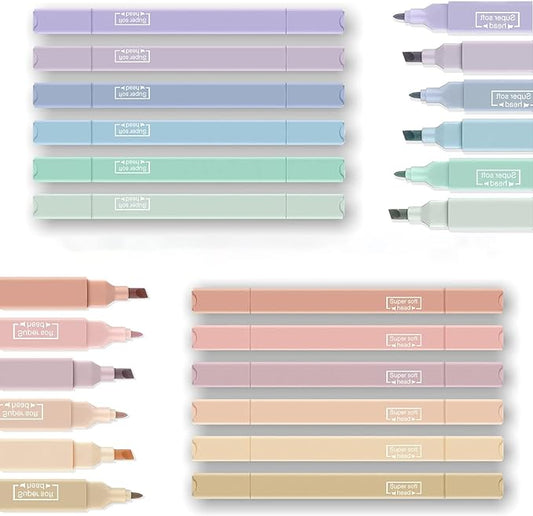 12Pcs Aesthetic Cute Highlighters Bible Pastel Highlighters and Pens no bleed Assorted Colors Highlighter for and Office Journal Home