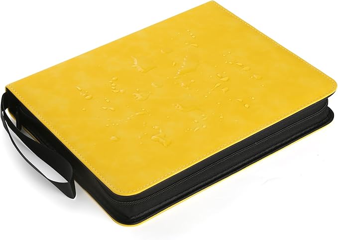 720 Card Binder, Premium Trading Card Binder, 9 Pocket Double Sided Pocket PU Card Collection Binder, Collector Card Album, Card Folder for MTG, TCG, Sports Cards, Game Cards (Yellow)