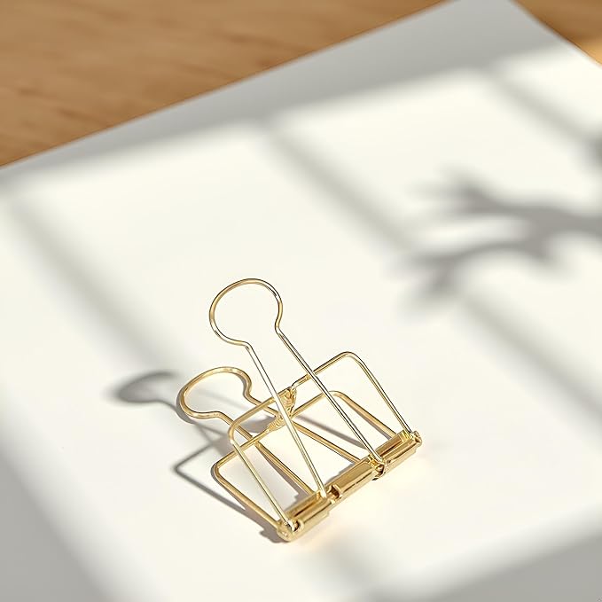 4Pcs Golden Hollow Out Long Tail Wire Binder Clips Paper Binder Clip Large 51mm Binder and Paper Clips Small in Size and Light in Weight,Clips, Clamps and Rings,Clips, Clamps and Rings