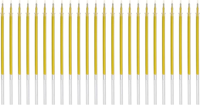 PATIKIL 0.5mm Gel Pens Refills, 24 Pack Glitter Gel Pens Sparkle Metallic Ink Fine Point Colored Refill Set for Adults Coloring Books Journaling Scrapbooking Art Drawing, Gold
