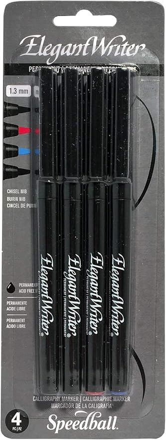 Speedball Art Products 002824 Permanent Elegant Writer Marker Set 4/Pkg