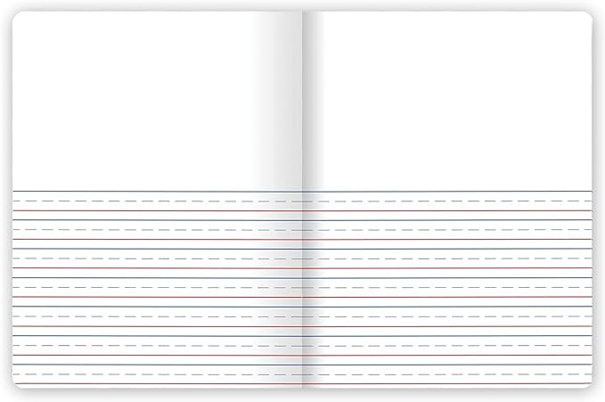 Mead Primary Journal, 4 Pack, Half Page Ruled, Grades K-2, 7-1/2" x 9-3/4", 100 Sheets per Journal, Assorted Colors (610051-ECM)