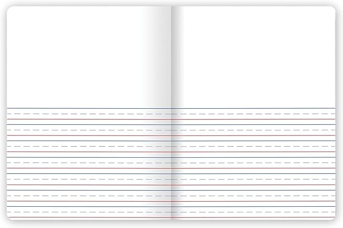 Mead Primary Journal, 12 Pack, Half Page Ruled, Grades K-2, 7-1/2" x 9-3/4", 100 Sheets per Journal, Assorted Colors (610052-ECM)