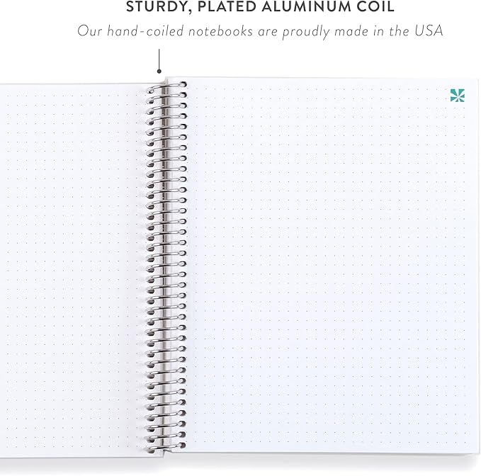 Erin Condren Journal For Women 8.5" X 11" Spiral Bound Dot Grid Notebook - Flora Peony, 5Mm Dot Gridnotebook, 80 Lb, Thick Paper, Stickers Included