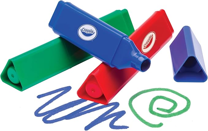 Crayola Triangle Toddler Markers (8ct), Easy Grip Washable Markers for Toddlers, Arts & Crafts Supplies, Coloring for Young Kids, Nontoxic