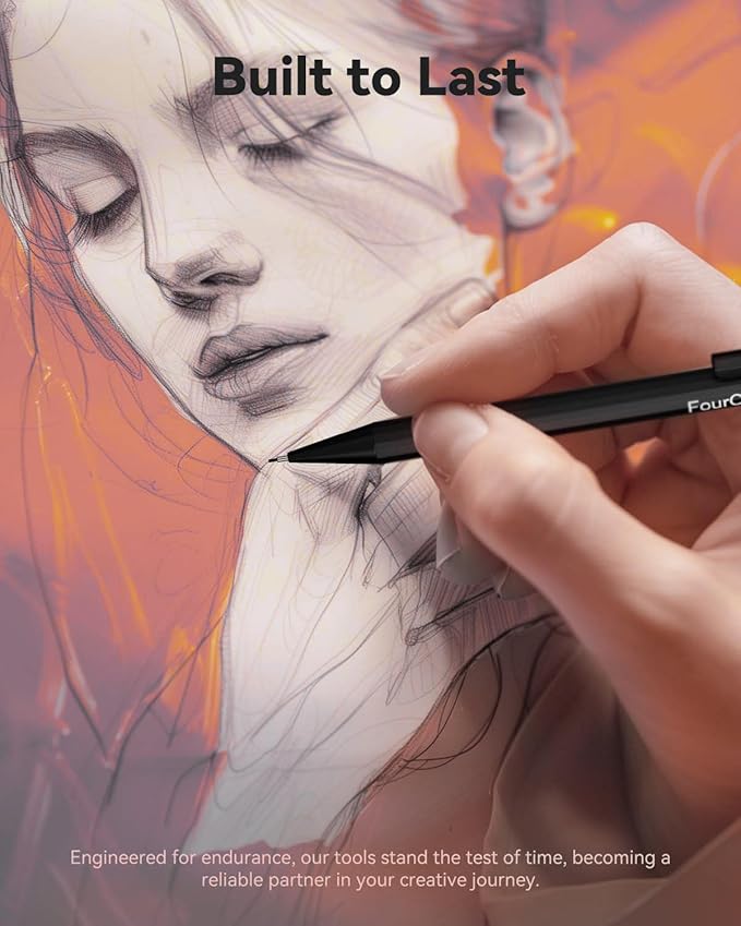 Four Candies Metal Mechanical Pencils 0.7mm, with #2 Pencil Leads 0.7, Eraser Set and Eraser Refills, 19-Count Pack with Case, Back to School Supplies for Writing, Drawing, Sketching