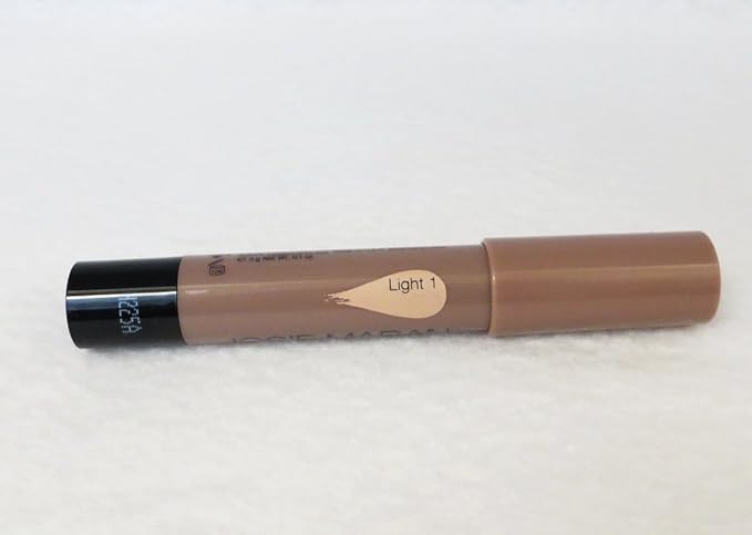 Josie Maran Argan Cream Concealer Crayon - Blemish & Under Eye Concealer Stick - Hydrating Luminous Finish with Buildable Coverage - Non-Comedogenic, Creaseless & Non-Cakey Formula - Light 1 (0.1 oz)