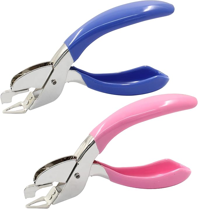 2Pcs Handheld Staple Removers Staple Removal Tool Heavy Duty Staple Remover Stick, Blue & Pink Staple Remover Puller for Office, School and Home Using, Easy Removal of Staples