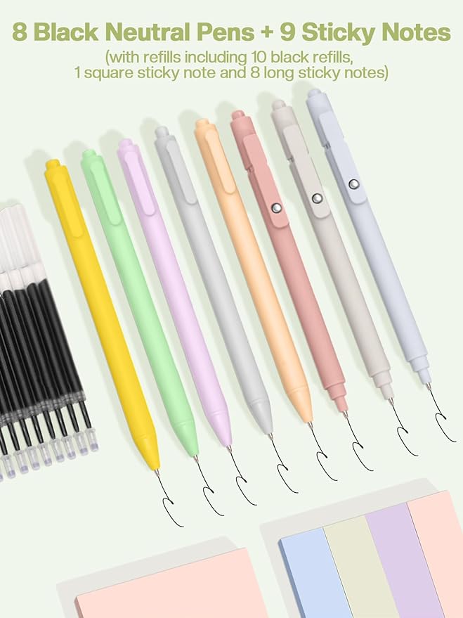 51 PCS Aesthetic School Supplies with Cute Pencil Case, 12 Pastel Highlighters, 8 Quick Dry Retractable Black Ink Pens, 6 Pastel Mechanical Pencil Student Stationary Bible Study Supplies(Beige Green)