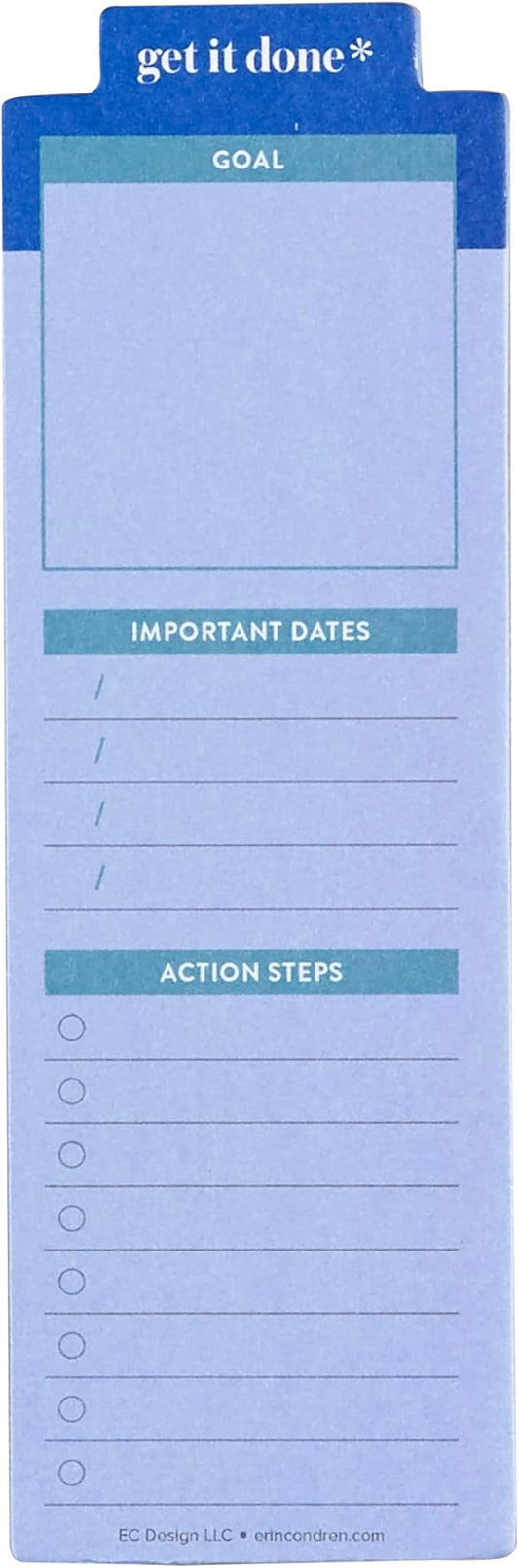 Erin Condren Goal Setting Bookmark Sticky Notes, Bookmark with Goal Setting Sticky Notes