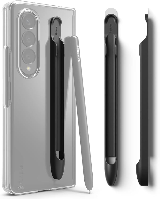 Ringke Slim Case Compatible with Samsung Galaxy S Pen (Fold Edition), Adhesive Premium Hard PC, S Pen Fold Edition Holder Designed for Samsung Galaxy Z Fold 4 (Not for 5) - Black