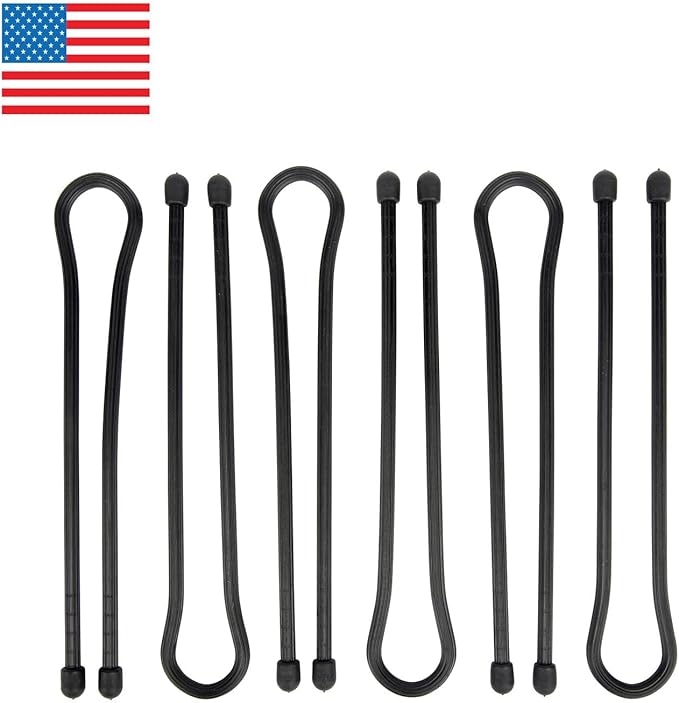 Nite Ize Original Gear Tie - 18-Inch Reusable Rubber Twist Gear & Zip Ties - Electric Cord Organizers - Black, 18-Inch, 6 Pack