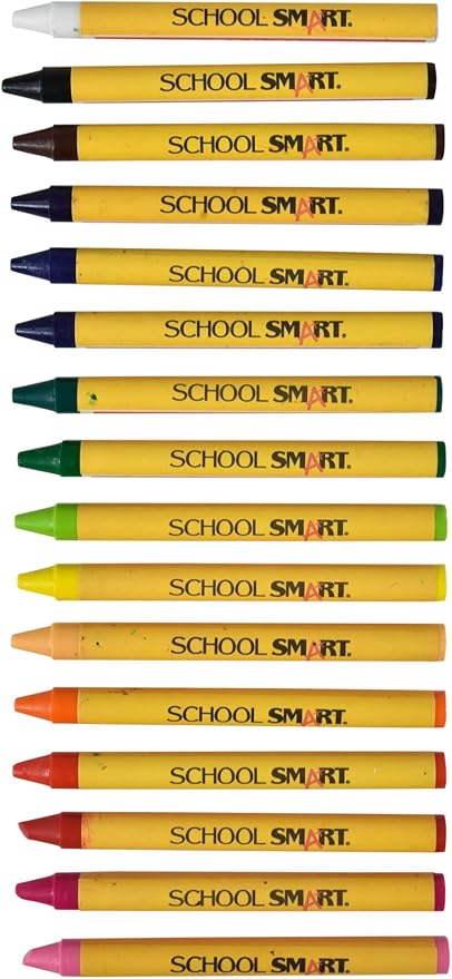 School Smart Classic Crayon Set with Tuck Box for Schools, Home, and More, Assorted Colors, Pack of 16