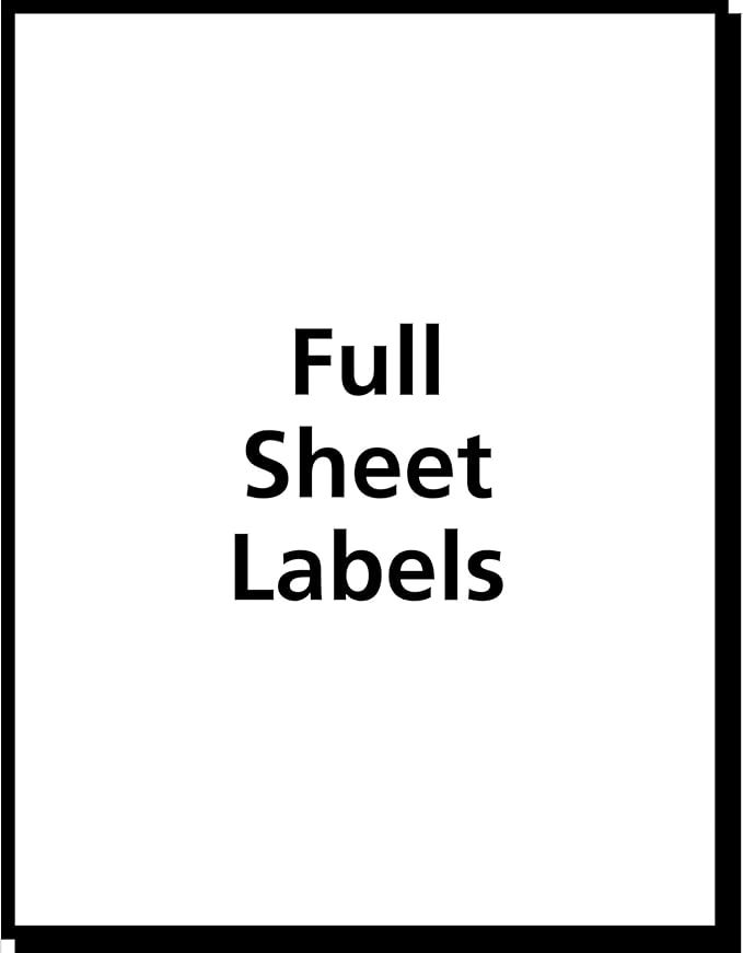 Avery Full-Sheet Printable Shipping Labels, 8.5" x 11" Customizable Stickers, White, 25 Blank Mailing Labels, Great for Mailing, Shipping, Organizing, and More (5265)