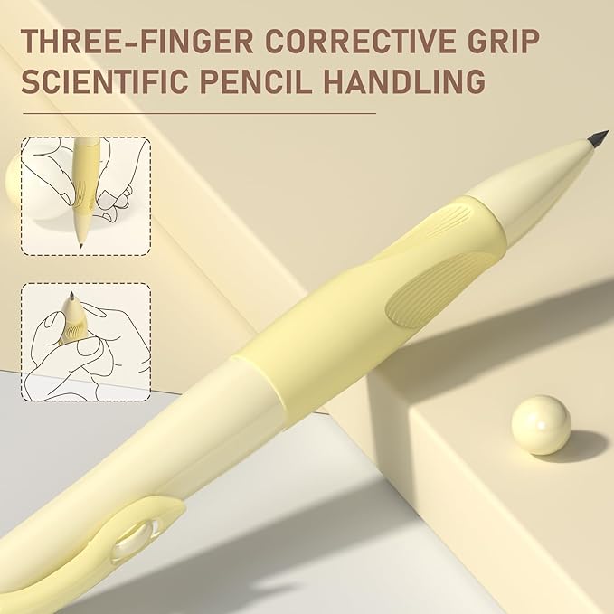 Four Candies 2.0MM Mechanical Pencil with Comfort Ergonomic Grip, 4PCS Cute Mechanical Pencils with 44PCS Lead Refills, 2PCS Sharpeners/Erasers, Aesthetic School Supplies for Kids Writing Drawing