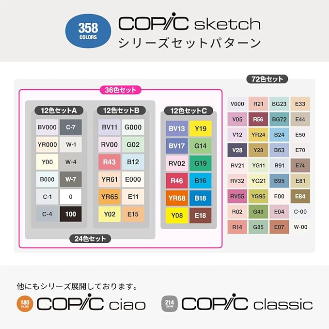 Too Copic Sketch Basic 36 Color Set