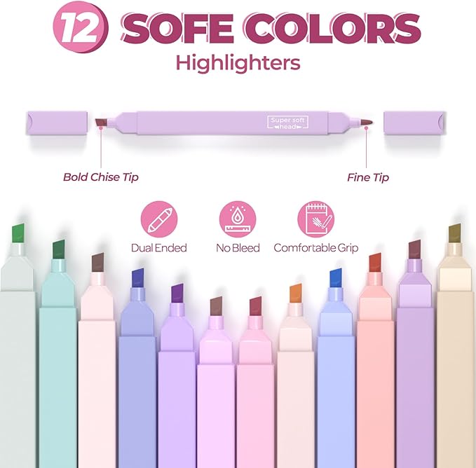 Nicpro 71PCS Bible Study Supplies, Bible Journaling Kit with Pencil Case, Highlighters, Pens, Mechanical Pencils, Sticky Notes & Tabs, Book Aesthetic Annotation Kit for Students Women Christian Gifts