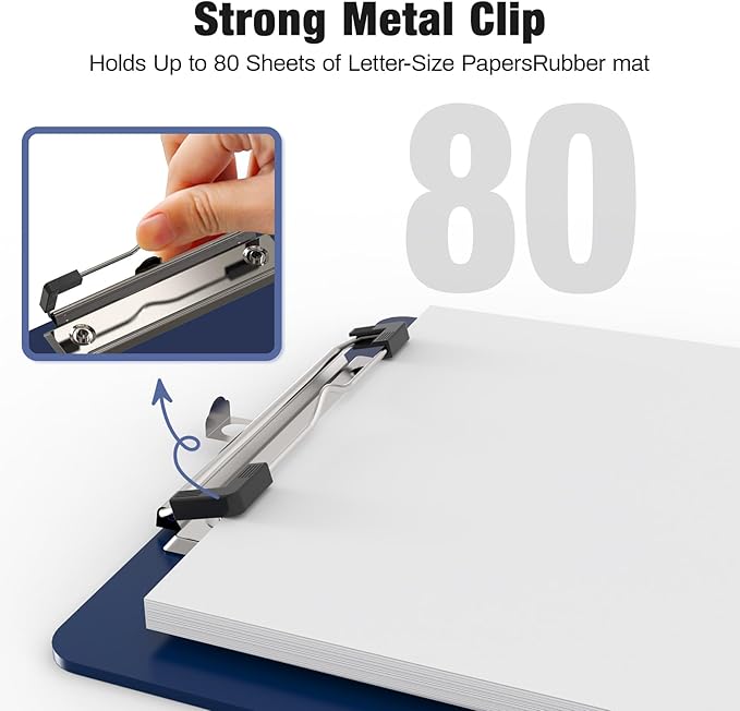 2 Pack Small Clipboards, A5 Plastic Mini Blue Clip Board for Classroom, Students, Kid, Size 6" x 9" with Low Profile Clip, Office & School Supply