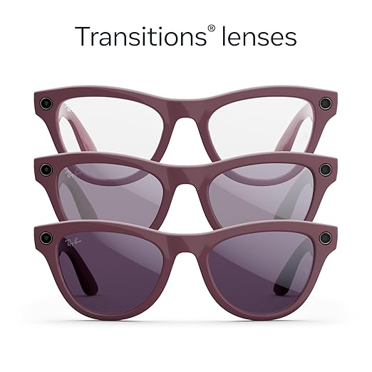 Ray-Ban Meta (Gen 2), Skyler, Shiny Mystic Violet | Smart AI Glasses for Men, Women — 2x Battery Life — 3K Ultra HD Resolution — 12 MP Ultra-Wide Camera, Audio, Video — Transitions® Amethyst Lenses