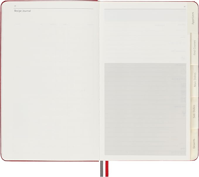 Moleskine Passion Journal, Recipe, Hard Cover, Large (5" x 8.25") Scarlet Red, 400 Pages