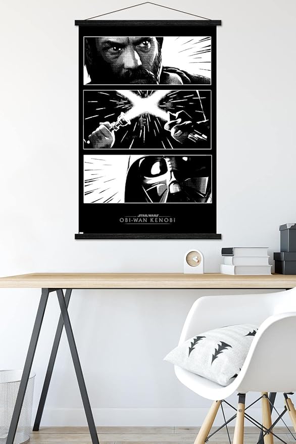 Trends International Star Wars: Obi-Wan Kenobi - Panels Wall Poster, 22.375" x 34", Premium Print and Black Hanger Bundle