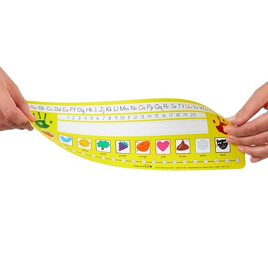 Really Good Stuff 24PK Zaner-Bloser Self-Adhesive Plastic Desktop Reference Nameplate - Letters, Numbers, Colors, Traditional Manuscript Name Tags