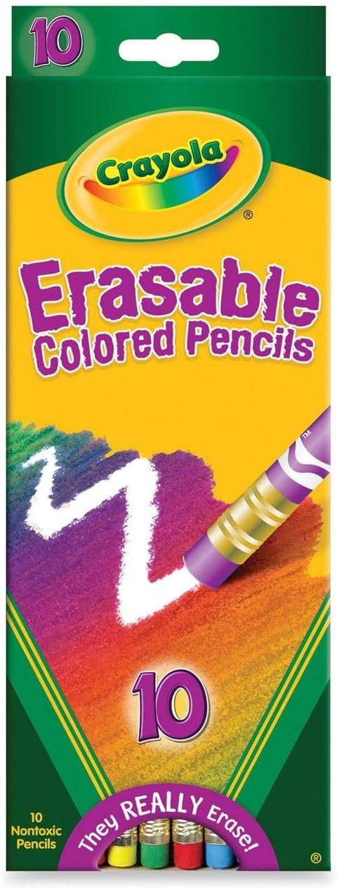 Crayola 071662044107 68-4410 Erasable Colored Pencils 10 Count