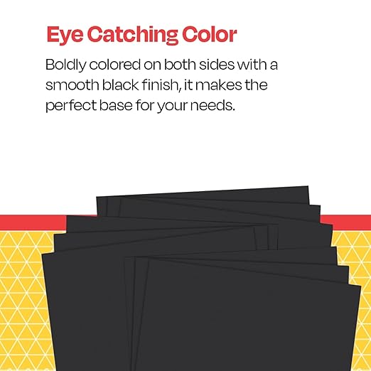 School Smart Railroad Poster Board Paper, 22 x 28 Inches, 6-Ply, Black, Pack of 25