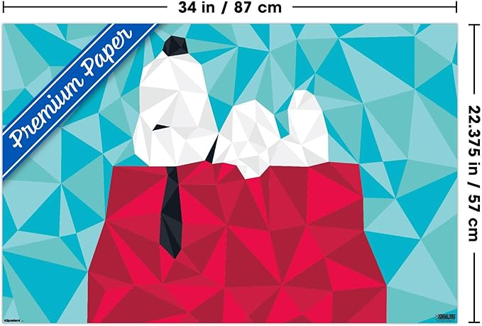 Peanuts: Astronomy-Geometry - Snoopy Wall Poster, 34L" x 22.4W", Premium Poster & Mount Bundle